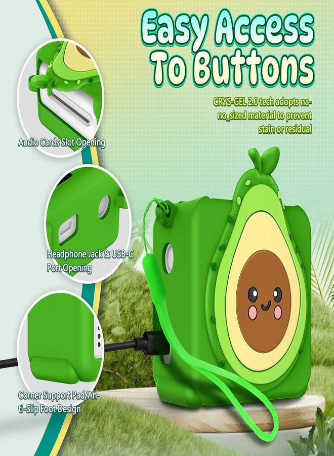 WDHD Silicone Cover Compatible with Yoto Mini Player (2024), Food-Grade Safe Kids Protector | Travel-Friendly Sleeve with Lanyard & Anti-Drop Corner Pads | Shockproof Accessory for Toddlers (Avocado) - Image 5